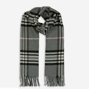 V.Fraas Women's Gray & Black Cahmink Tartan Pattern Design Fashion Scarf